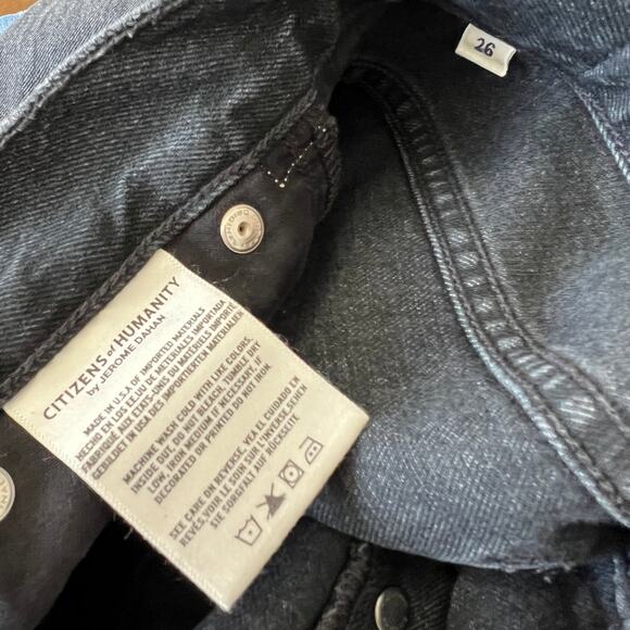 Citizens of Humanity Jeans Emerson Slim Fit Boyfriend Ankle Black Pepper Size 26 - Picture 12 of 14